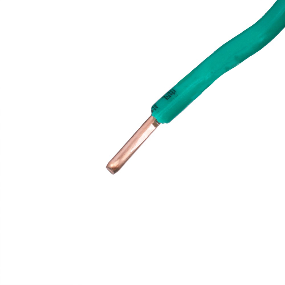 Провід одножильний 2.5mm² (14AWG/D1.78мм, мідь, PVC), зелений