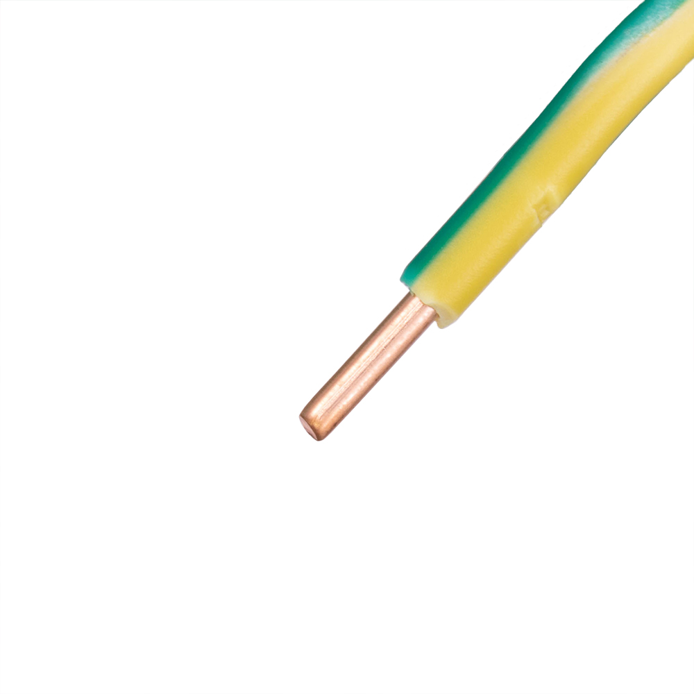Провід одножильний 2.5mm² (14AWG/D1.78мм, мідь, PVC), жовто-зелений