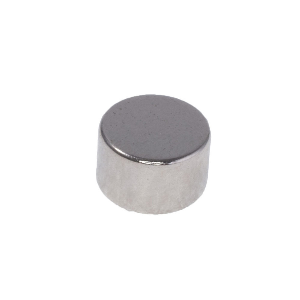 Магніт NdFeB, диск/циліндр D8 x 5 mm (N38), Ni + Cu + Ni (нікель)