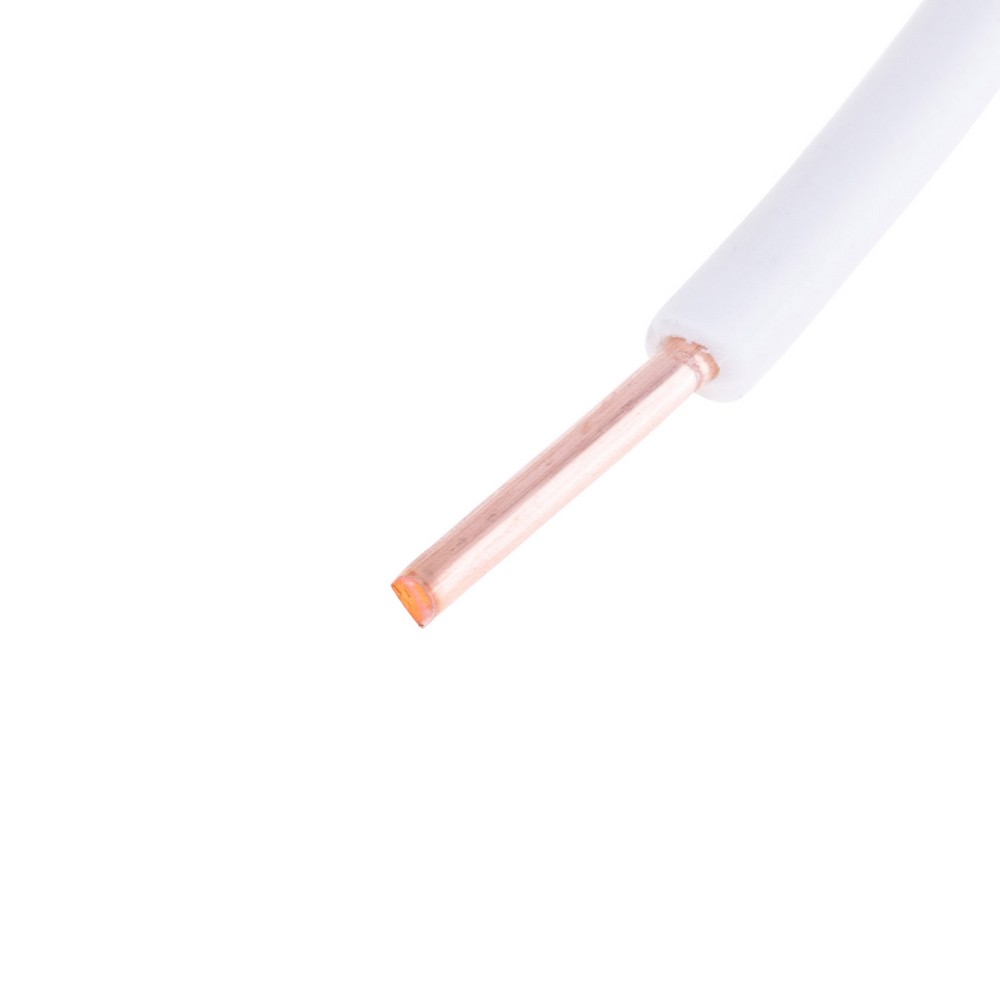Провід одножильний 1.0mm² (18AWG, 1xD1.13mm, мідь, PVC) білий