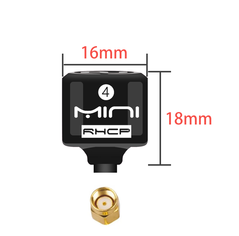 Антена всеспрямована чорна, коротка Lollipop 5.8G, 2.8dBi RHCP, RP-SMA