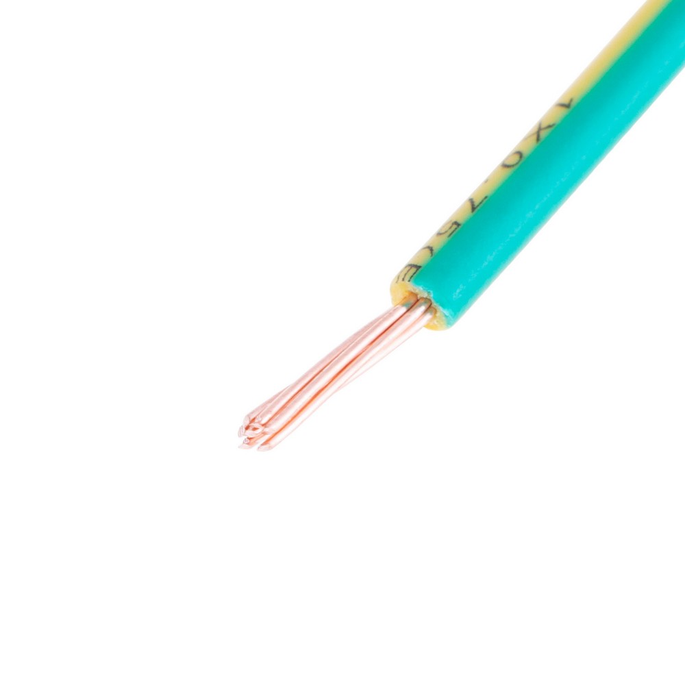 Провід багатожильний 0.75mm² (19AWG, 7xD0.37mm) жовто-зелений