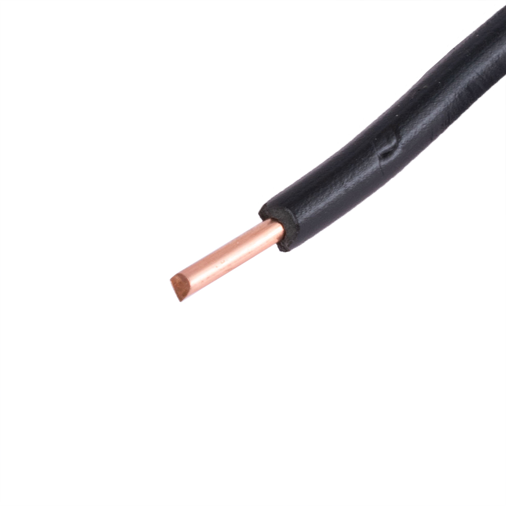 Провід одножильний 0.75mm² (19AWG/D0.80мм, мідь, PVC), чорний