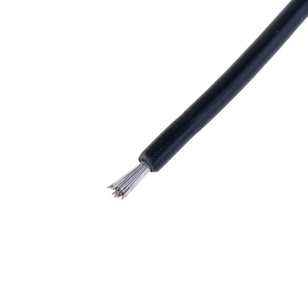 Провід багатожильний 0,75mm² (42xD0,15мм, лужена мідь) чорний, PVC (RV0.75-42/0.15-TCU-B)