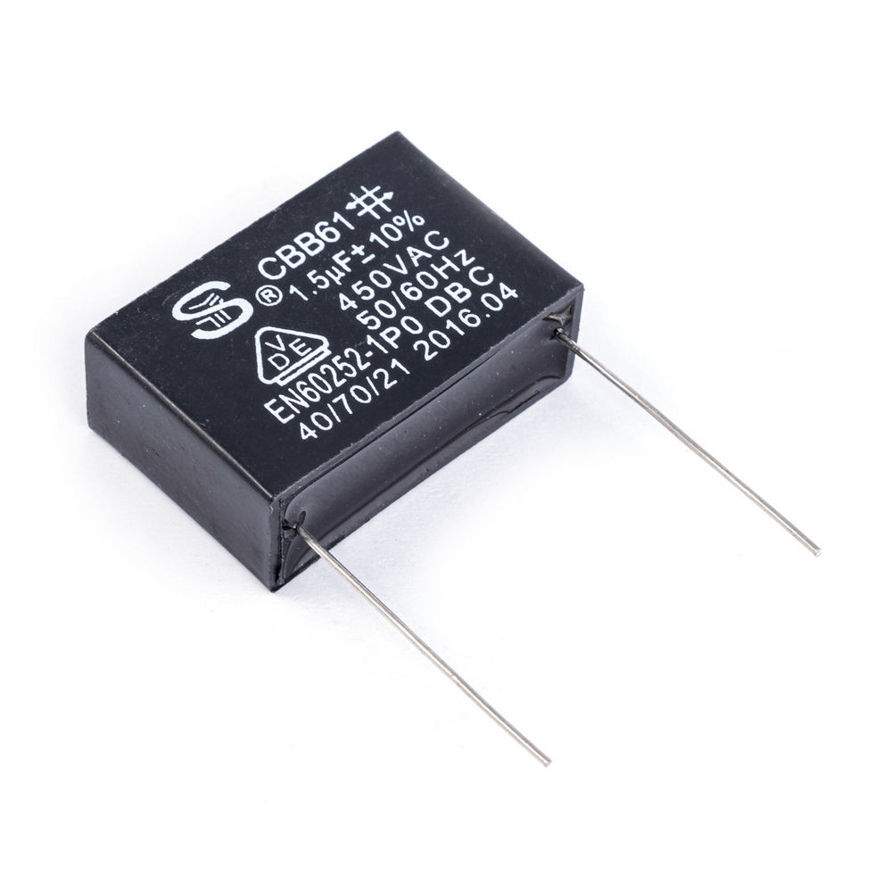 1,5uF 450VAC ±10% 37x24x13.5мм (CBB61 1.5uF/450V 10%) 1,5uF 450VAC ±10% 37x24x13.5мм (CBB61 1.5uF/450V 10%)