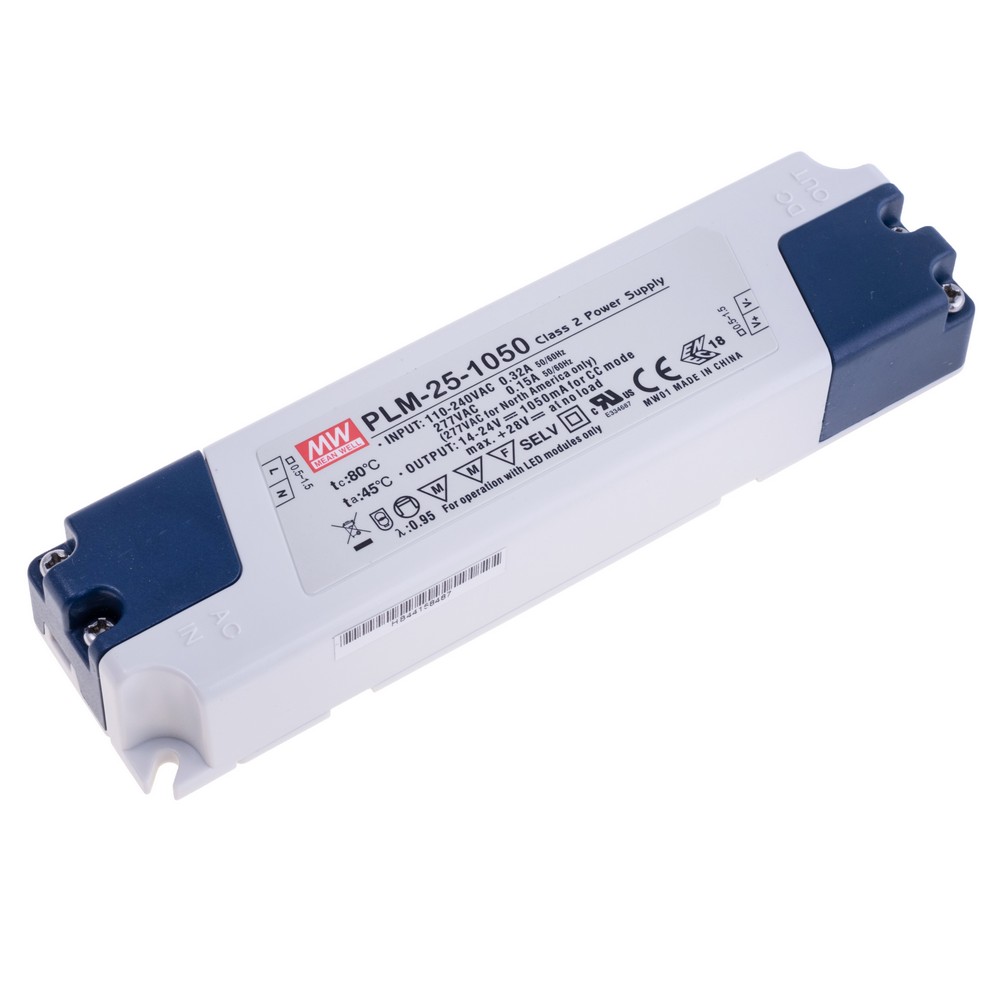 Блок живлення для світлодіодів 1,05A, 14...24VDC, PLM-25-1050
