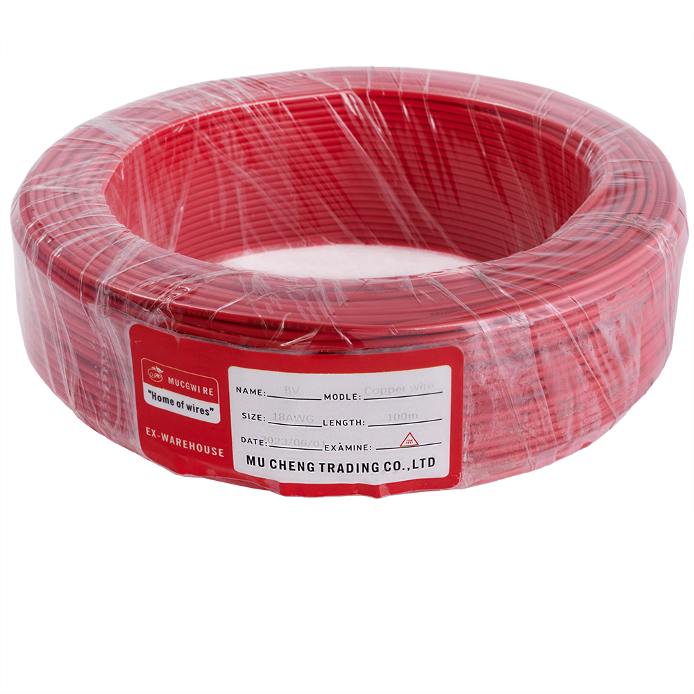 Провід одножильний 1.0mm² (18AWG/D1.13мм, мідь, PVC), червоний