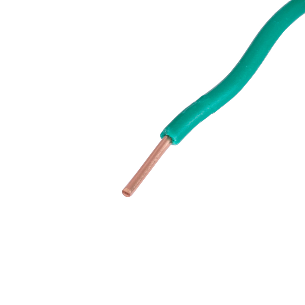 Провід одножильний 1.0mm² (18AWG/D1.13мм, мідь, PVC), зелений