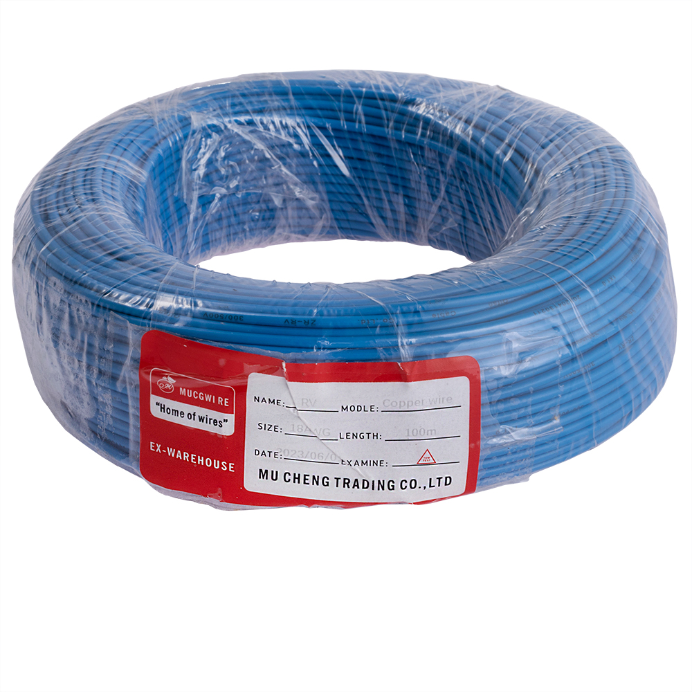 Провід багатожильний 1.0mm² (18AWG/32xD0.20мм, мідь, PVC), синій