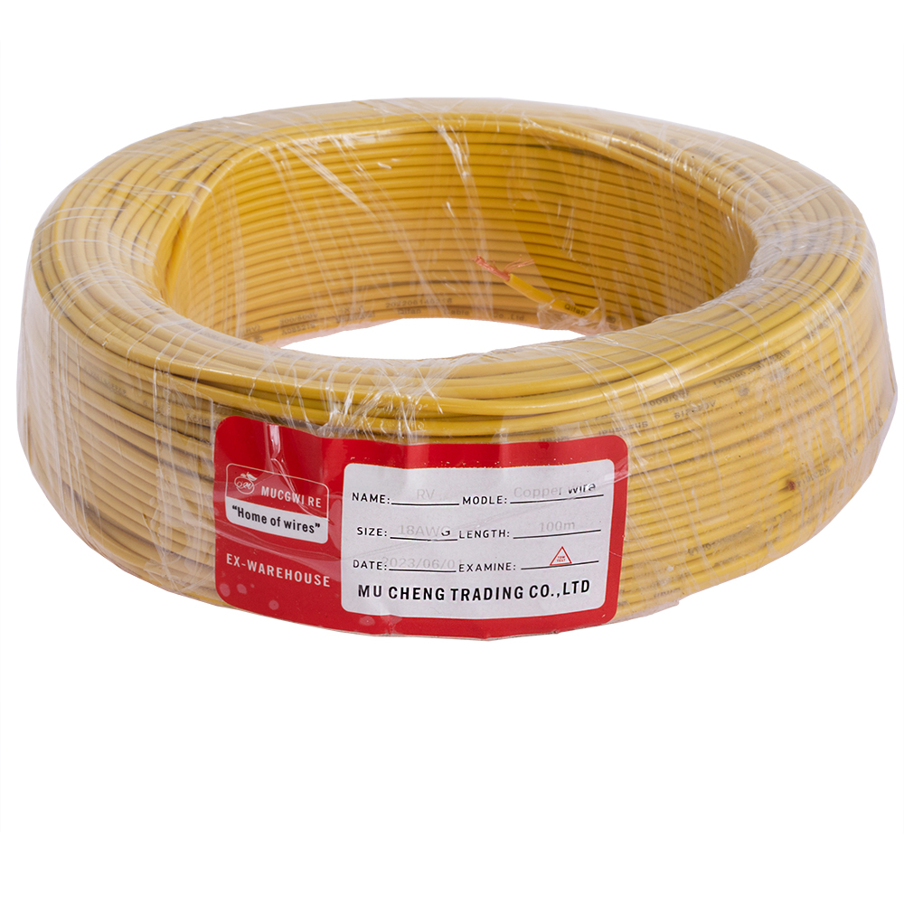 Провід багатожильний 1.0mm² (18AWG/32xD0.20мм, мідь, PVC), жовтий