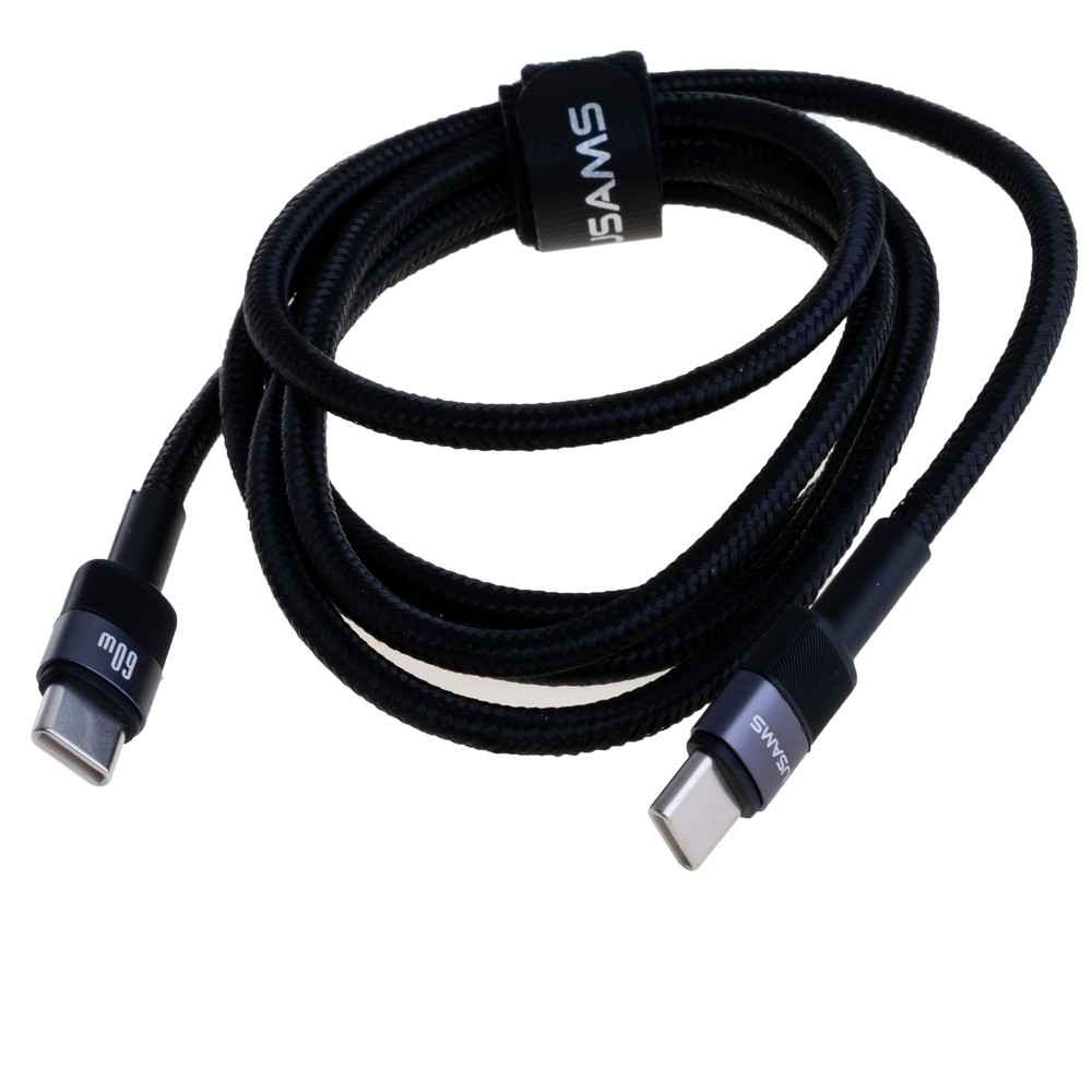 SJ724 60W Aluminum Alloy Data Cable Type-C To Type-C - SY Series 1.2M (SJ724USB01 Tarnish – USAMS)  картонна упаковка