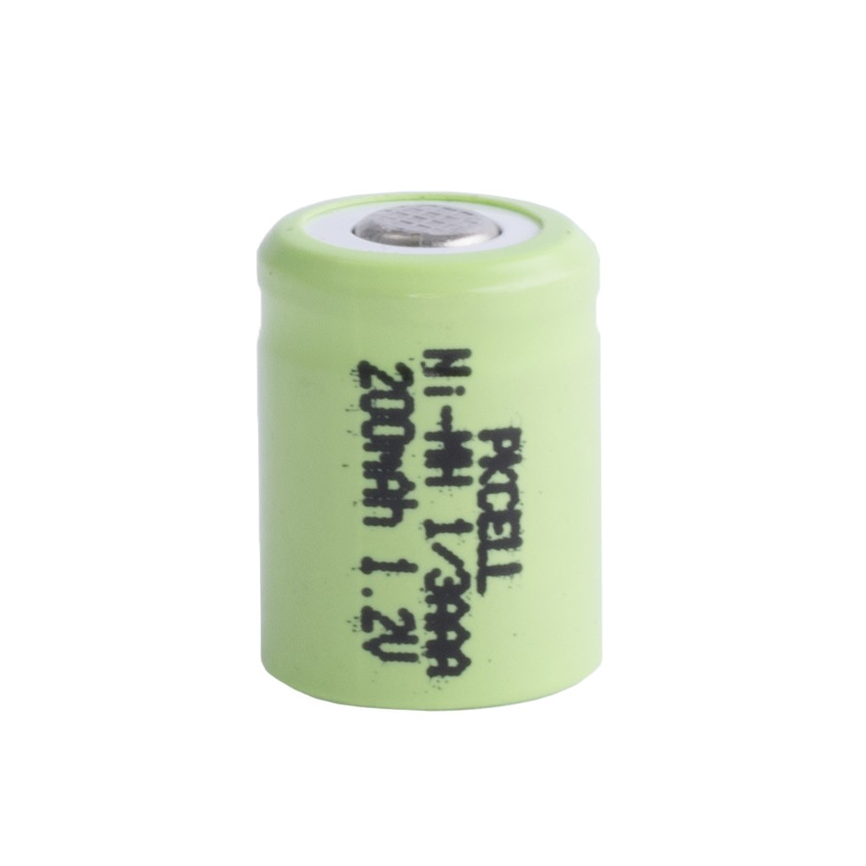 NiMH 200mAh, 1,2V, 1/3AAA PKCELL, нікель-метал-гідридний акумулятор flat cap