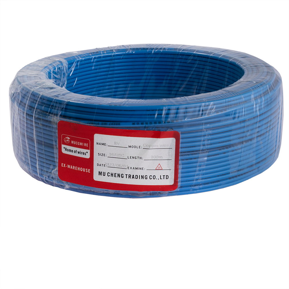 Провід одножильний 1.5mm² (16AWG/D1.38мм, мідь, PVC), синій