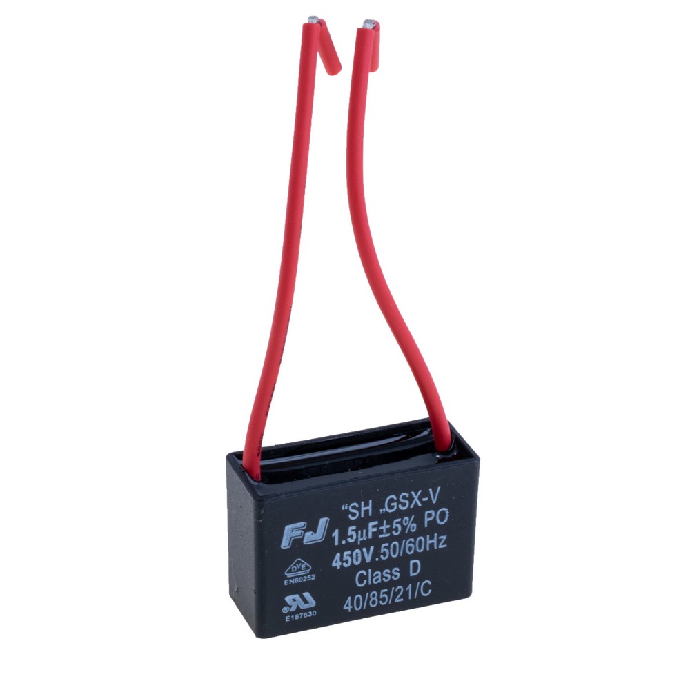 1,5uF 450VAC ±5% 37x26x15mm, конденсатор пусковий FJ 1,5uF 450VAC ±5% 37x26x15mm, конденсатор пусковий FJ