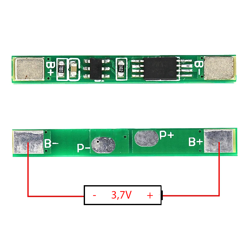 Плата захисту для 1-го акумулятора, BMS 1S 3.7V 3A Плата захисту для 1-го акумулятора, BMS 1S 3.7V 3A