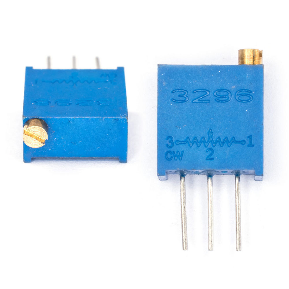 100 Ohm VTR-A-3296W-101-R VTRons (потенціометр настроювальний багатооборотний 3/8 "вивідний, регулювання зверху; 9,5х10х5мм)