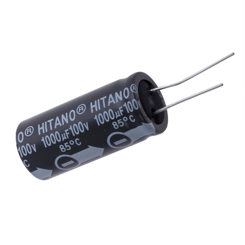 1000uF 100V ECR 18x41mm (ECR102M2AB-Hitano) (електролітичний конденсатор)