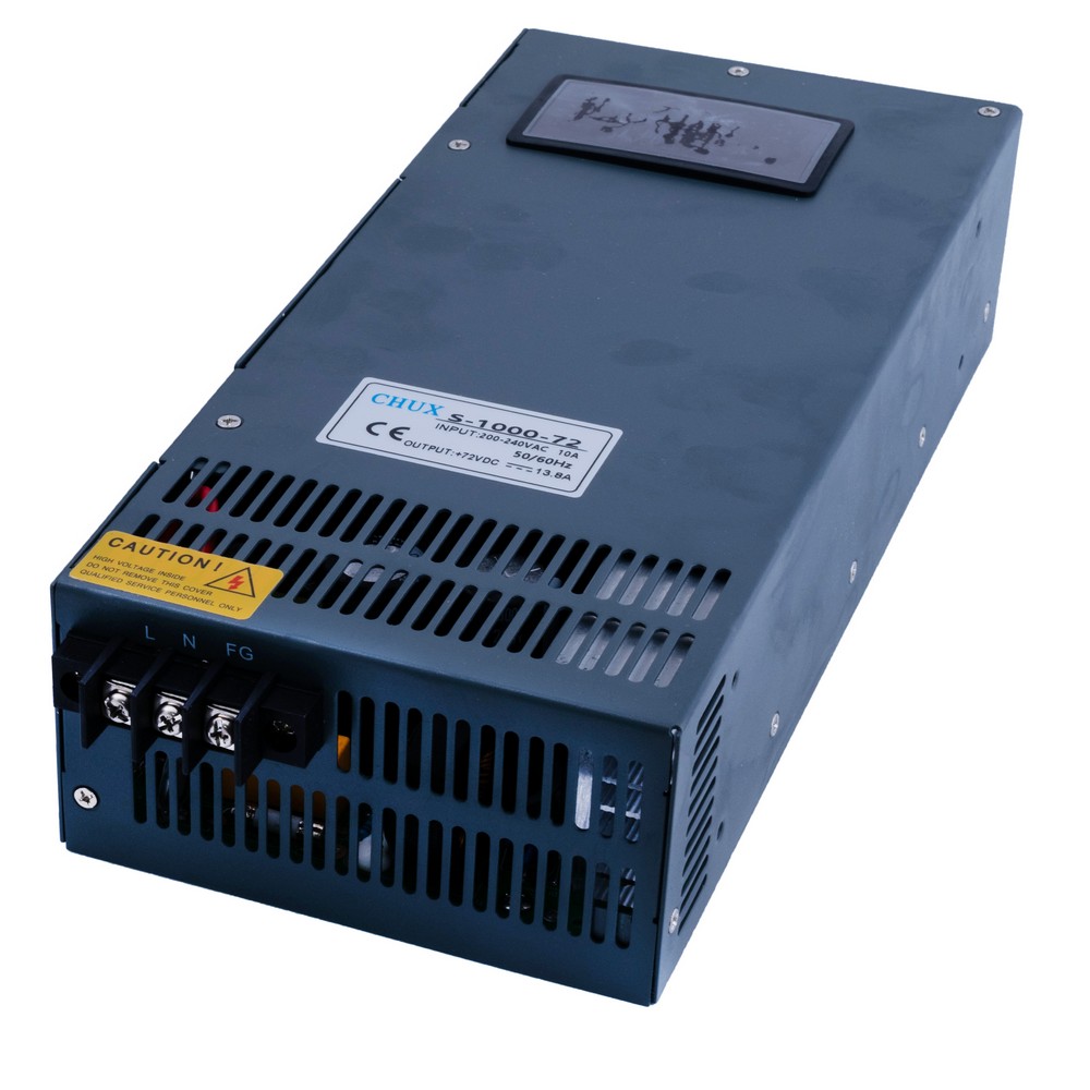 Блок живлення що вбудовується з екраном 1000W 0-72V S-1000-0-72V 1000W @ 0-72V, CHUX