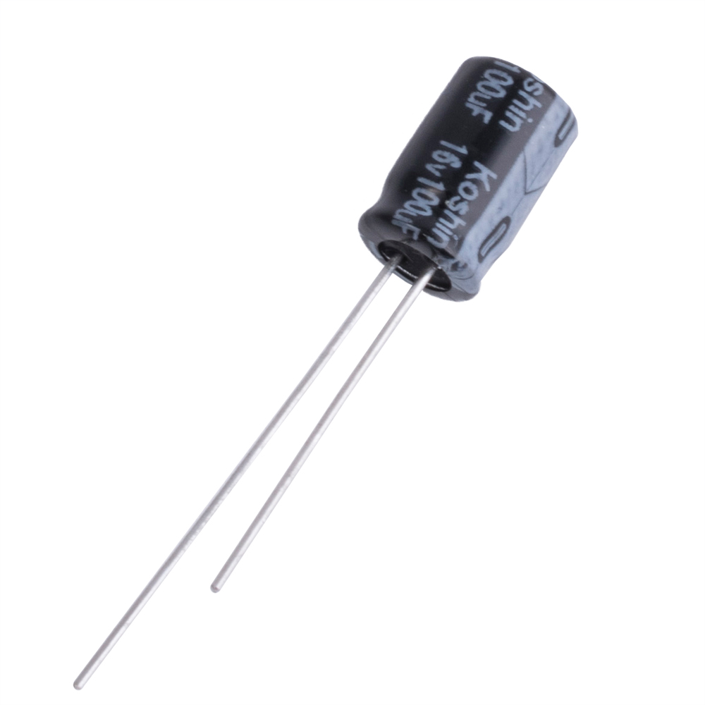 100uF 16V KLP 6,3x9mm (KLP-016V101ME090-Koshin) (електролітичний конденсатор)