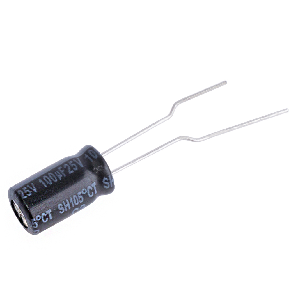 100uF 25V SH 6x11mm 105°C (SH025M0100AZS-0611-Yageo) (електролітичний конденсатор)