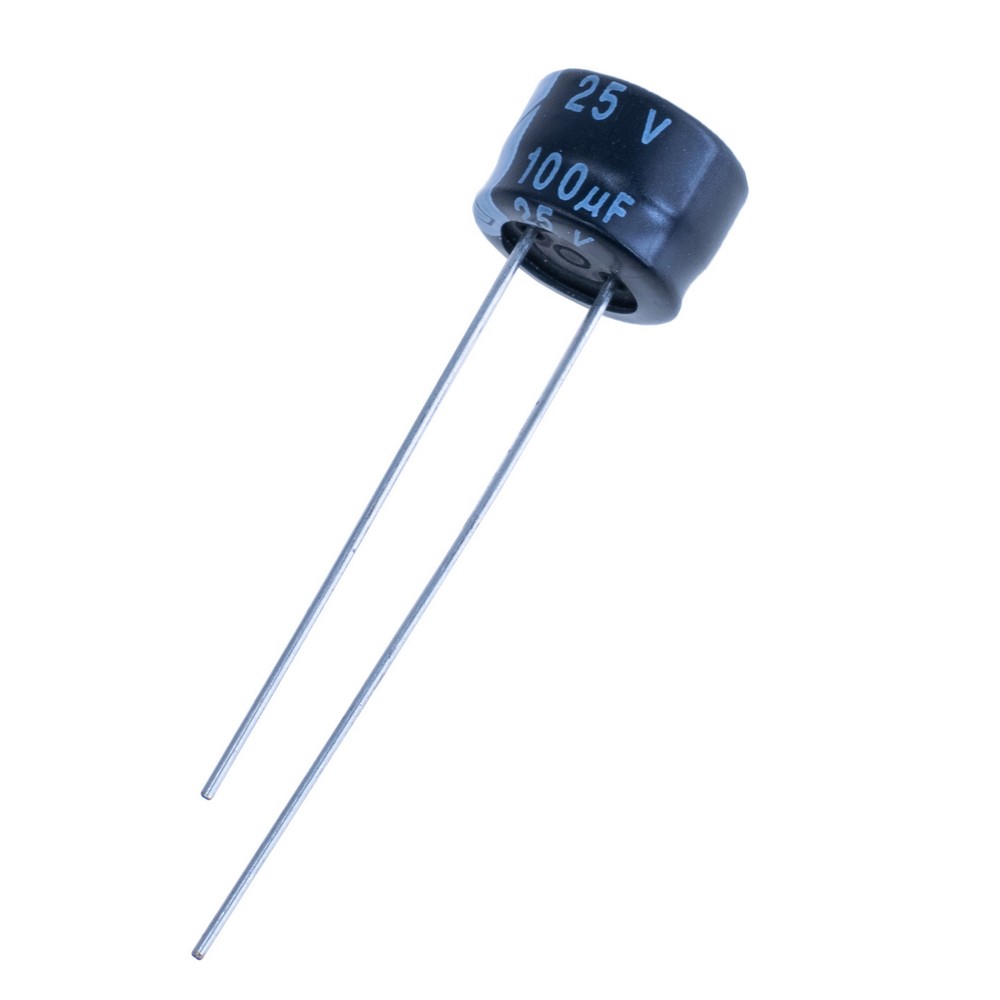 100uF 25V E5R 8x5mm (E5R101M25B-Hitano) (електролітичний конденсатор)