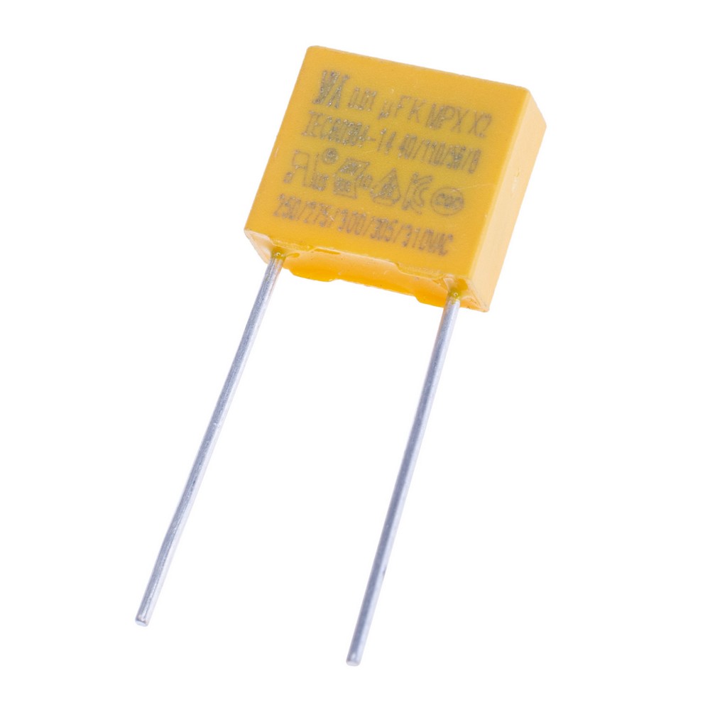 MPX 10nF 275VAC K(±10%), P=7,5mm, 4x9x10mm X2-103K275VACB3 YY-конденсатор плівковий