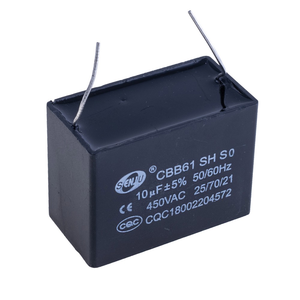 10uF 450VAC ±5% CBB61 48x25x35, конденсатор пусковий CBB61-106J450V