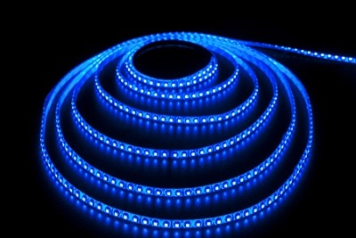 3528 120LED / m DC12V Naked-IP33 5M синій, біла підкладка (HH-SB120F008W12-3528) Wisva 9.6Вт / м