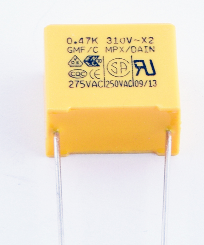 MPX 470nF 310V K(+/-10%), P=15mm; 10x16x18mm (MPX474K/310AC-DAIN) (конденсатор плівковий)