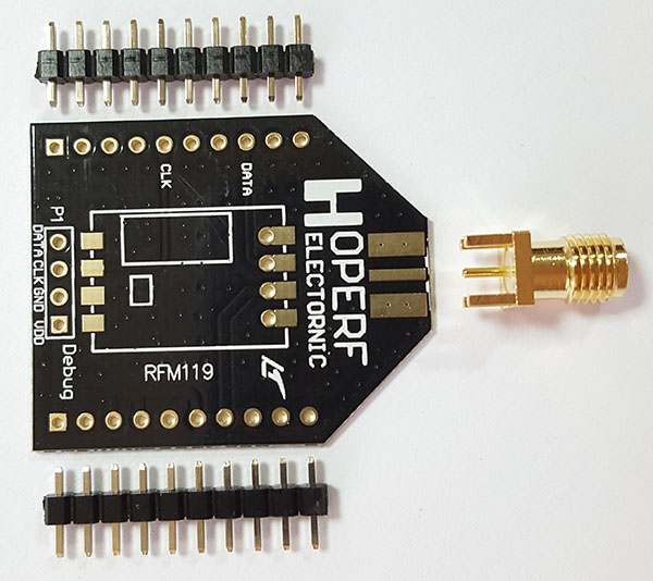 HopeDuino адаптер для радіомодуля RFM119W