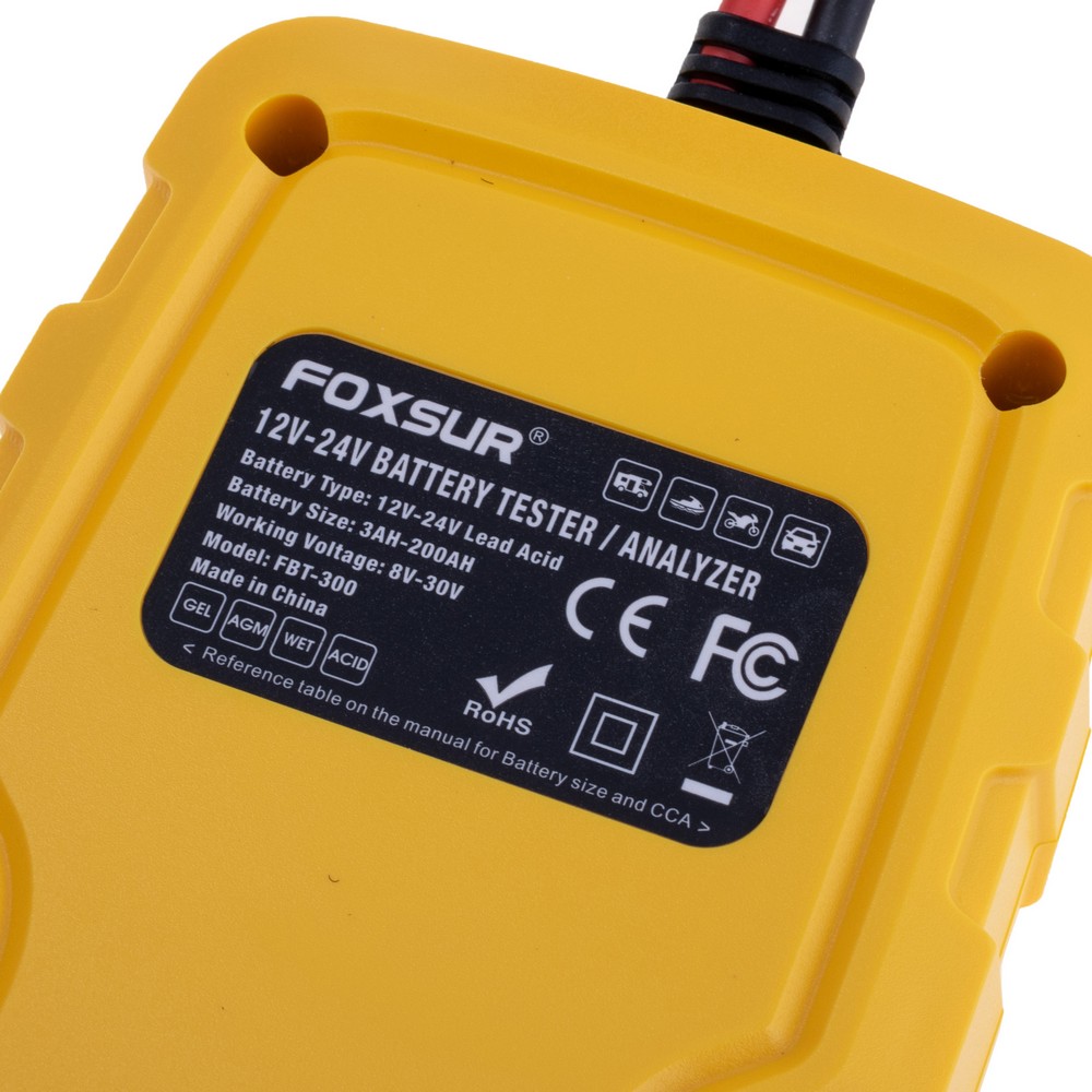 Тестер акумуляторних батарей 12V/24V AGM, VRLA, GEL, STD, EFB, FBT-300