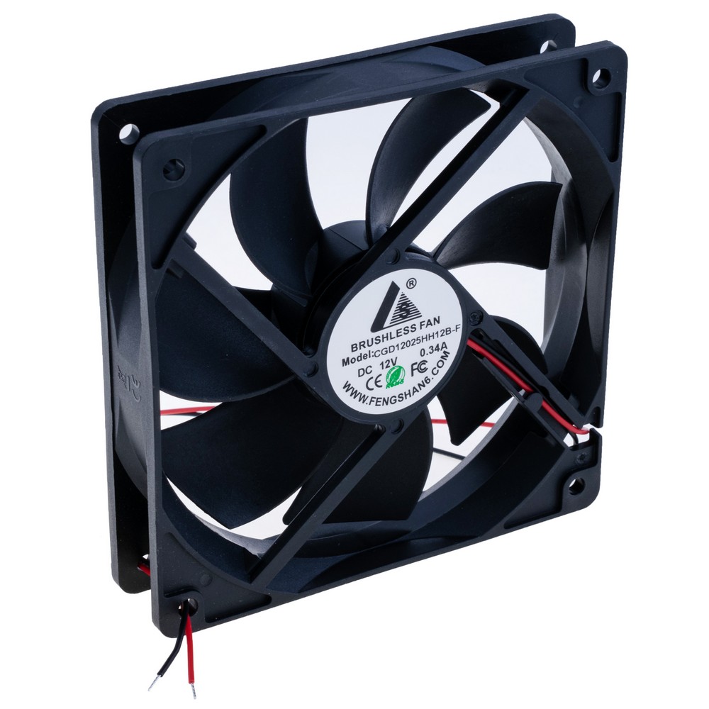 Вентилятор 120x120x25 , 12VDC, CGD12025HH12-B-typeF. Підшипник кульковий, на наліпці помилка.