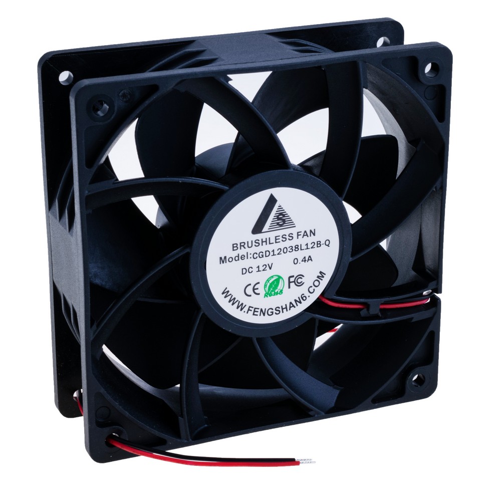 Вентилятор 120x120x38 , 12VDC, CGD12038L12-B-typeQ. Підшипник кульковий, на наліпці помилка.