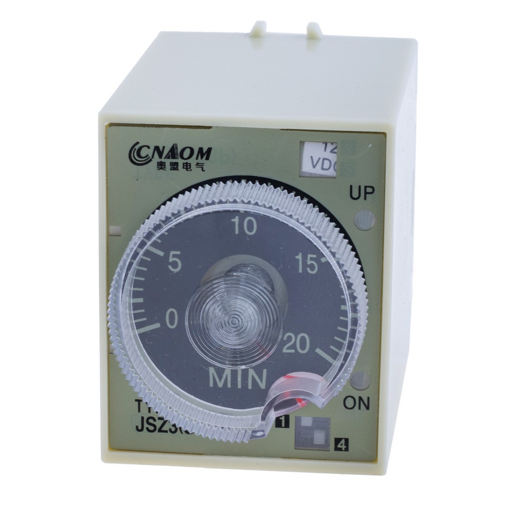 Реле часу із затримкою вмикання 12VDC, ST3P-AF, 12VDC 2M/20M/2H/12H