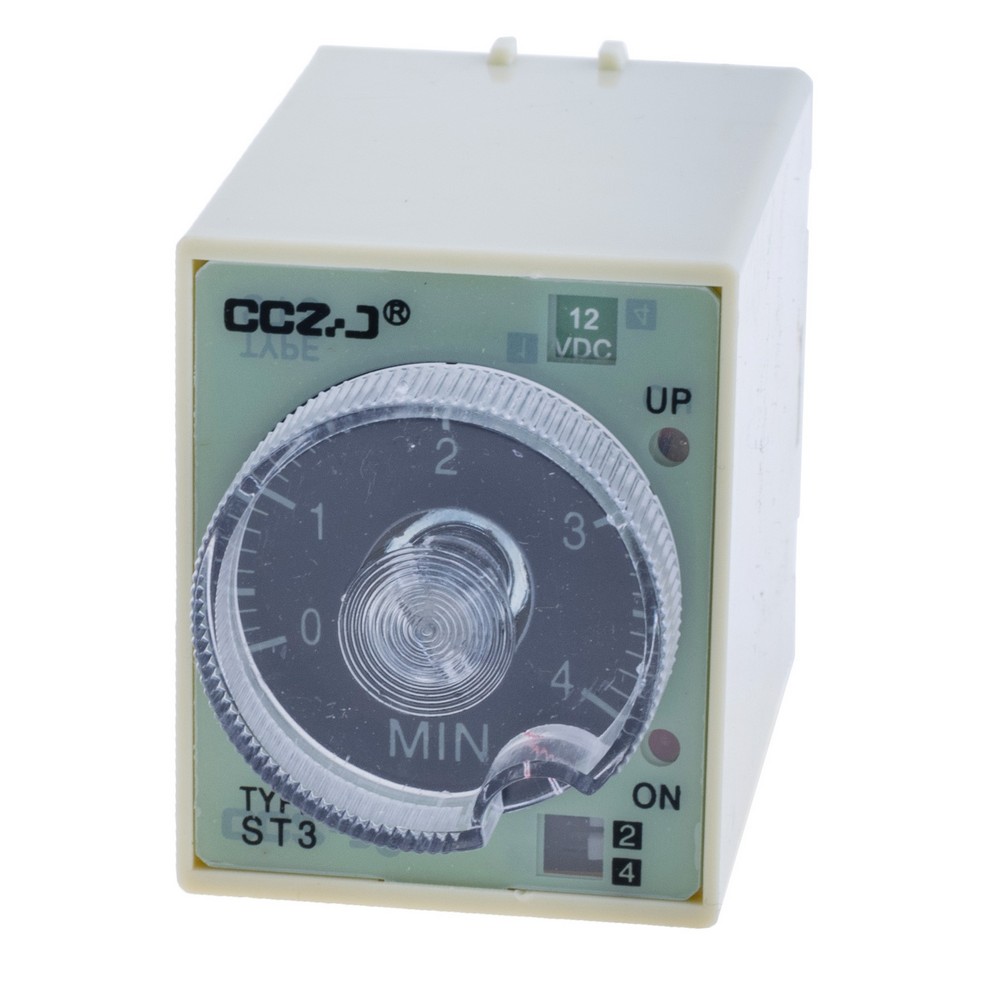 Реле часу із затримкою вмикання 12VDC, ST3P-AG 12VDC, 4M/40M/4H/24H
