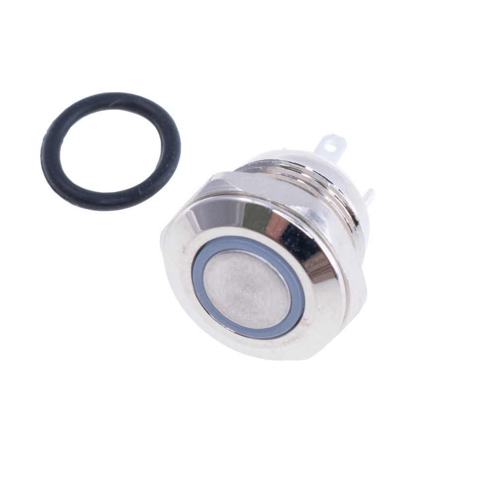 Кнопка антивандальна з зеленим підсвічуванням 12V, GQ12F-10EM-EC