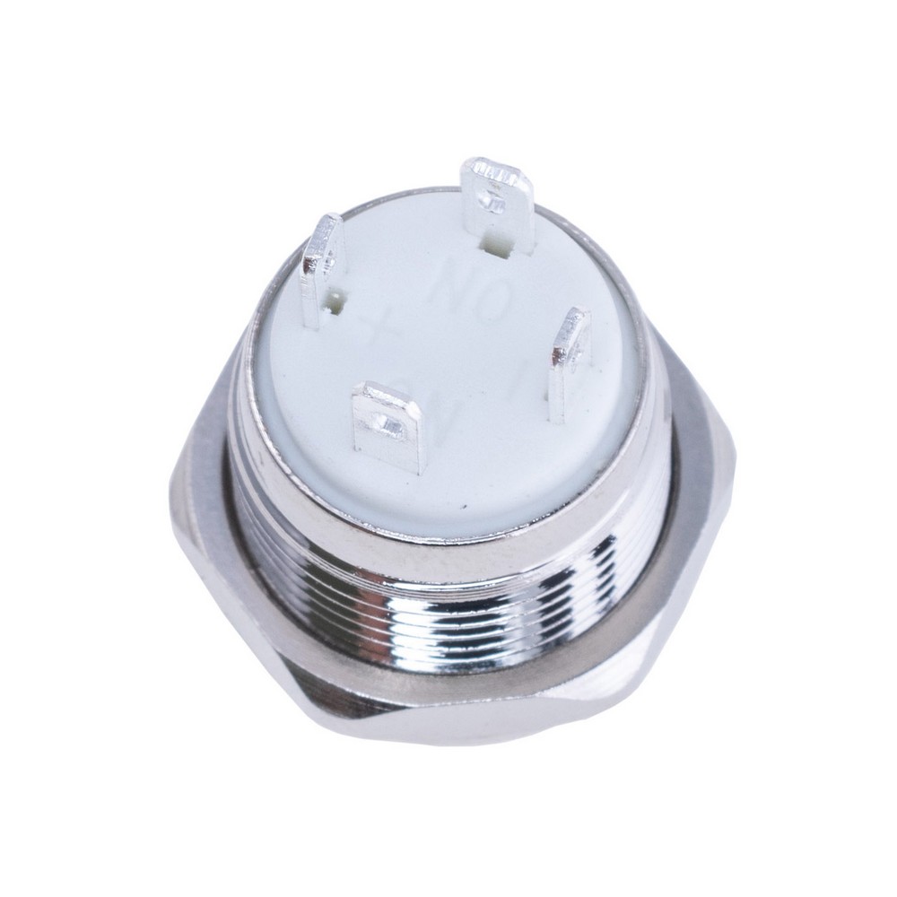 Кнопка антивандальна з червоним підсвічуванням 12V, GQ12F-10EM-EC