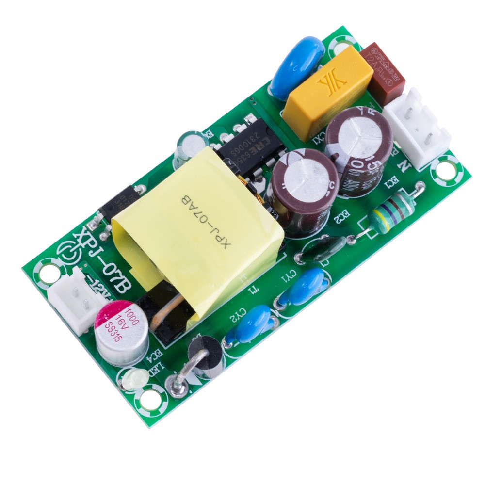 Драйвер для світлодіодів 12W без корпуса, DC 12V @ 1A, AC 110-240V, 65x33x19mm