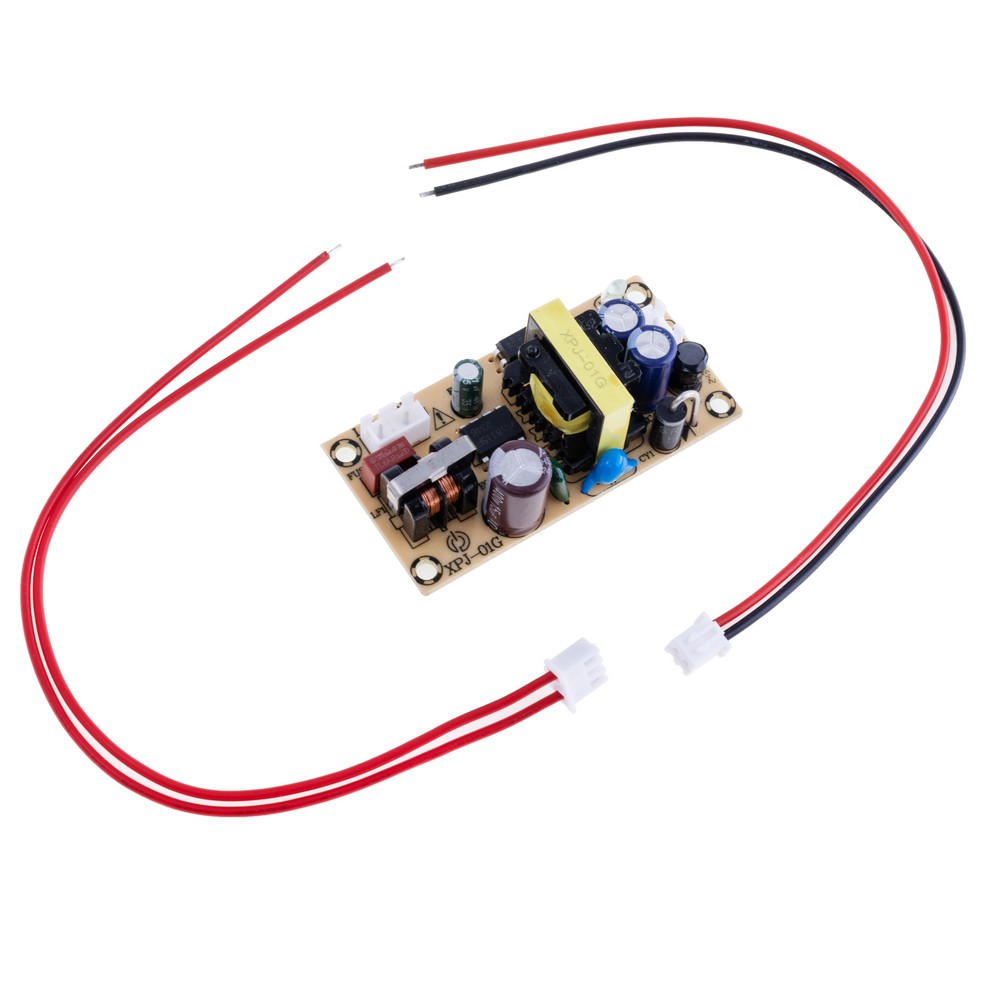 Драйвер для світлодіодів 12W без корпуса, DC 12V @ 1A, AC 180-240V, 65x33x22mm