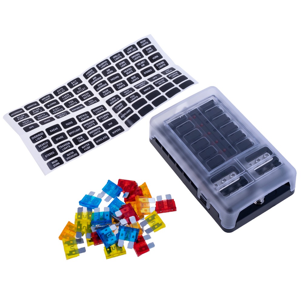 Колодка на 12 запобіжників ATC/ATO, 32VDC, FB-1714