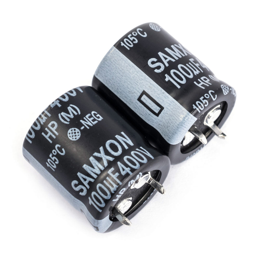100uF 400V HP 22x25,5mm 105 ° C (HP100/400-Samxon) (електролітичний конденсатор)