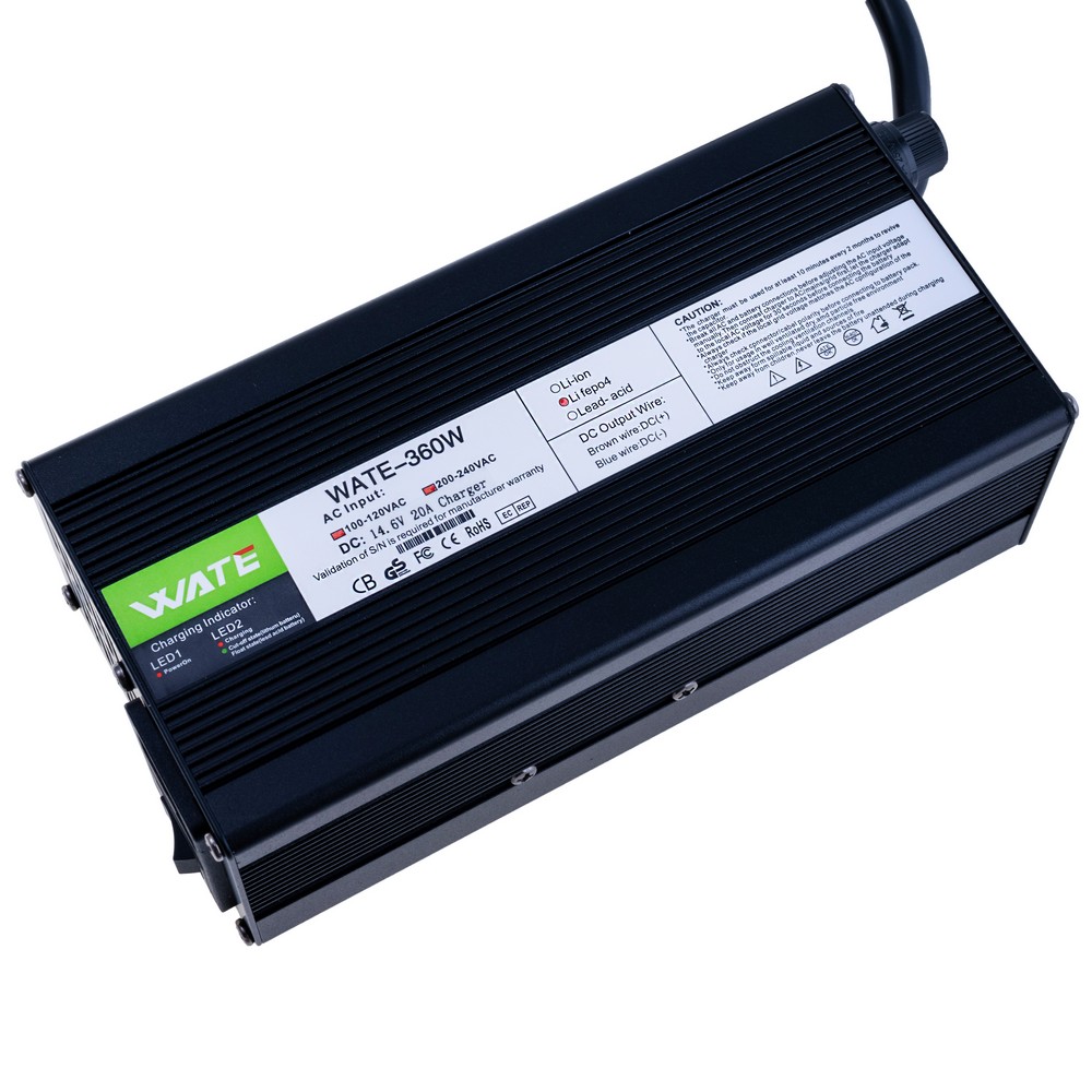 Зарядний пристрій 14.6V / 20A для LiFePO4 акумуляторів (WATE-1420S, Wate) Зарядний пристрій 14.6V / 20A для LiFePO4 акумуляторів (WATE-1420S, Wate)