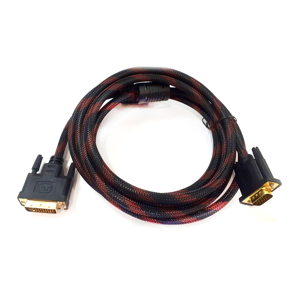 Кабель VGA (male) -DVI-I (male) (24 + 5) 3m., 2 ФЕРИТ, круглий чорний Кабель VGA (male) -DVI-I (male) (24 + 5) 3m., 2 ФЕРИТ, круглий чорний