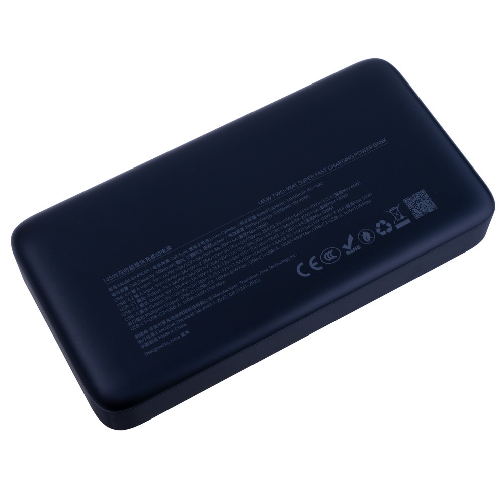 Power Bank zime Z5 25000mAh 90Wh (14000mAh @ 5V/6A) 145W max Black (B145W2C1A – zime)