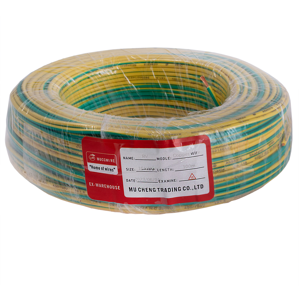 Провід багатожильний 1.5mm² (16AWG/48xD0.20мм, мідь, PVC), жовто-зелений