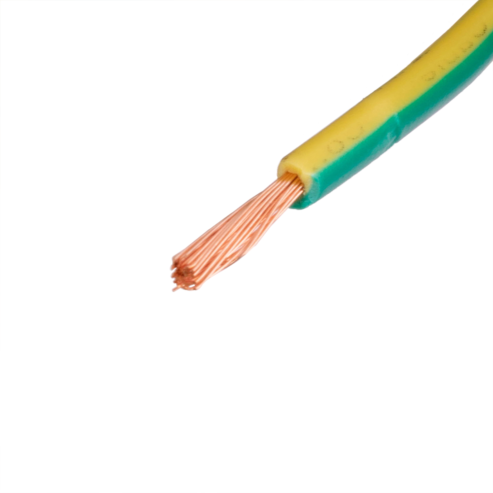 Провід багатожильний 1.5mm² (16AWG/48xD0.20мм, мідь, PVC), жовто-зелений