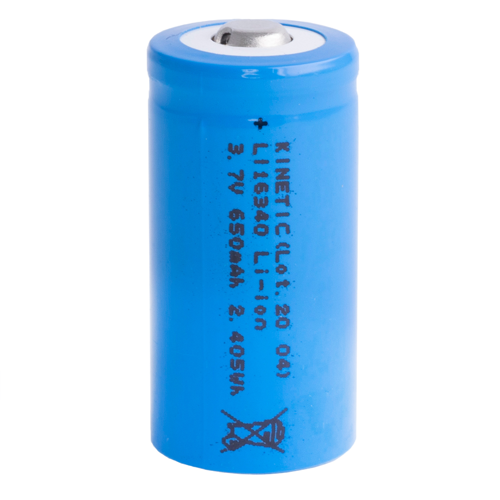 Li-Ion 650mAh, 3,7V, CR123 KINETIC літій-іонний акумулятор LI16340