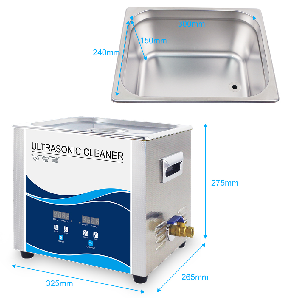 Ультразвуковий очищувач-ванна 10л 360Вт / 40kHz з підігрівом 300Вт (GS0610 - Granbo)
