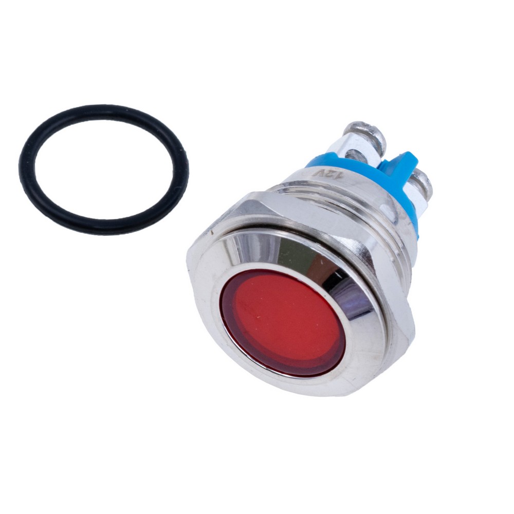 Індикаторна лампа 16 mm із червоним підсвічуванням IP67, 12V, GQ16AS-D-3 12V RED Індикаторна лампа 16 mm із червоним підсвічуванням IP67, 12V, GQ16AS-D-3 12V RED