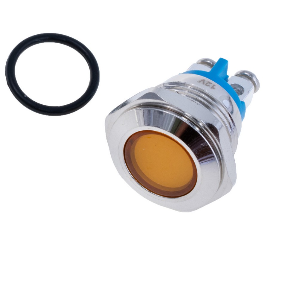 Індикаторна лампа 16 mm із жовтим підсвічуванням IP67, 12V, GQ16AS-D-3 12V YELLOW Індикаторна лампа 16 mm із жовтим підсвічуванням IP67, 12V, GQ16AS-D-3 12V YELLOW